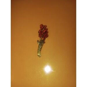 DM 97 Rose Bouquet Gold Tone Brooch 2 1/8 Inch Vintage